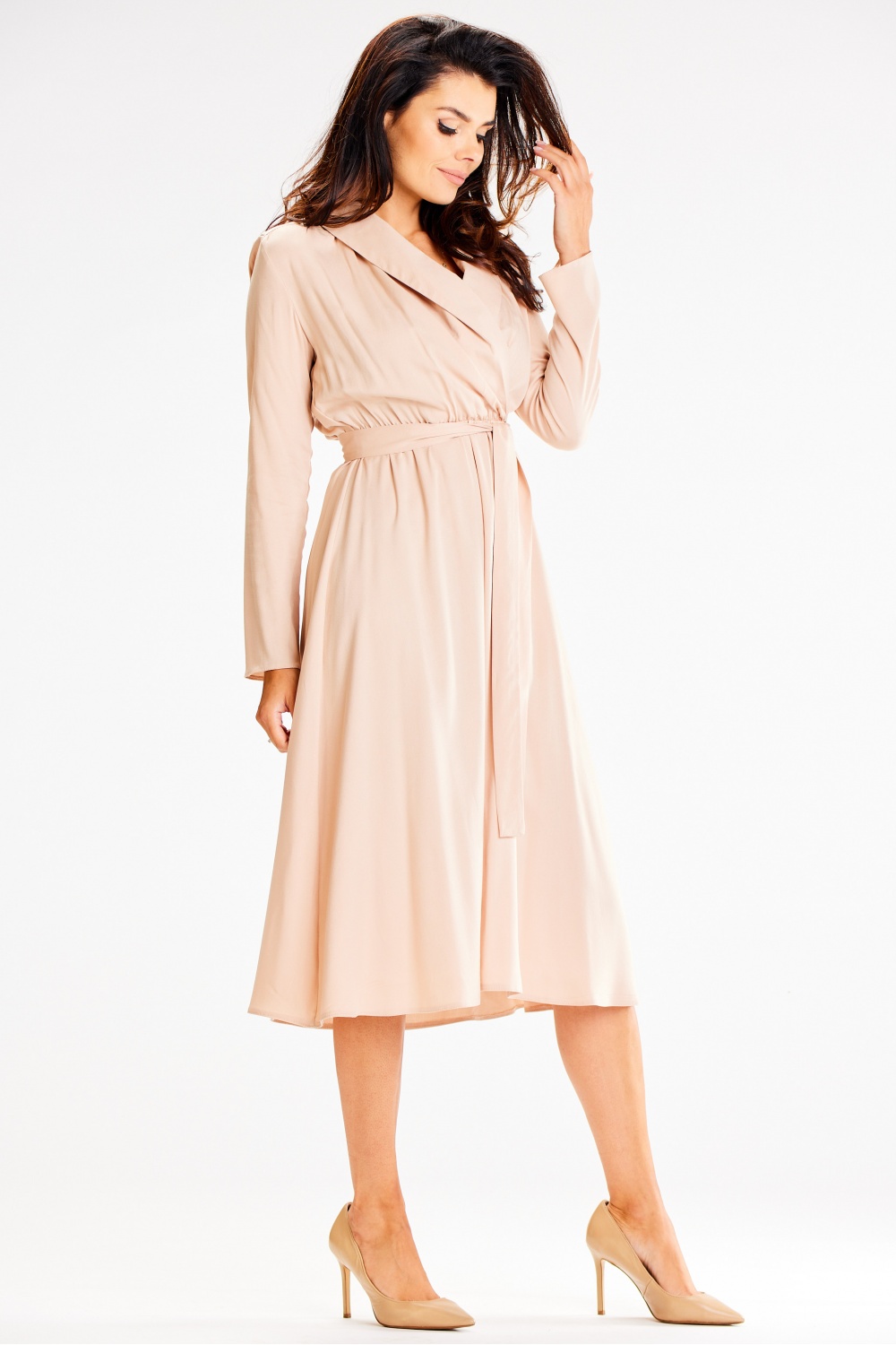 Sukienka Model A604 Beige - awama - obrazek 2