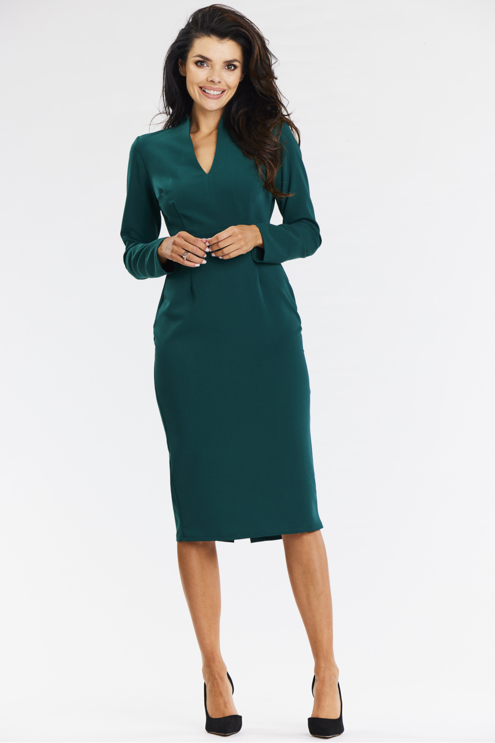 Sukienka Model A667 Bottle Green - awama - obrazek 2