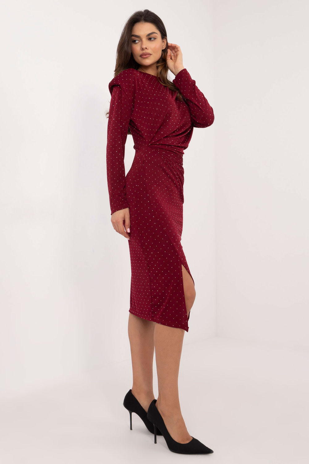 Sukienka Model DHJ-SK-18206.67 Bordo - Italy Moda - obrazek 2