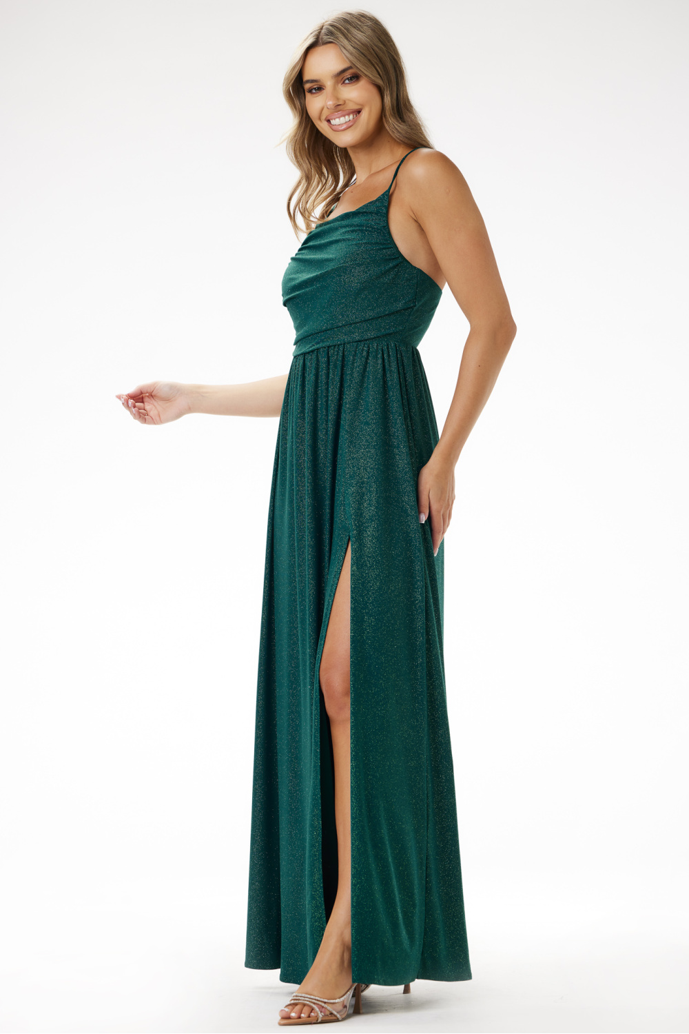 Sukienka Model A696 Bottle Green - awama - obrazek 2