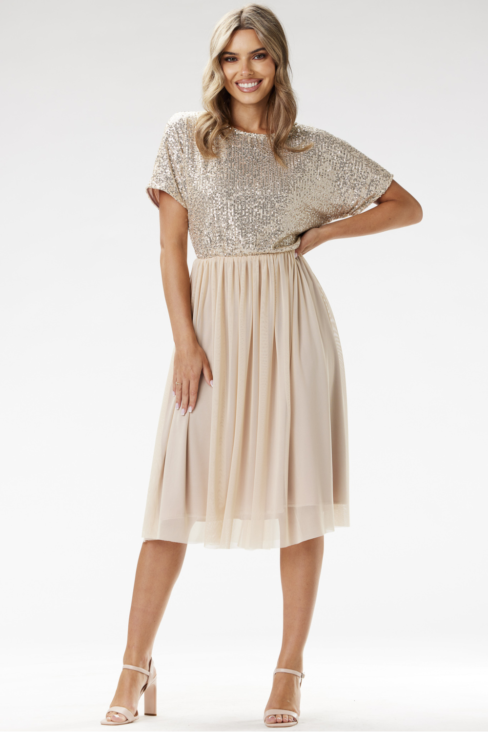 Sukienka Model A689 Beige - awama - obrazek 2