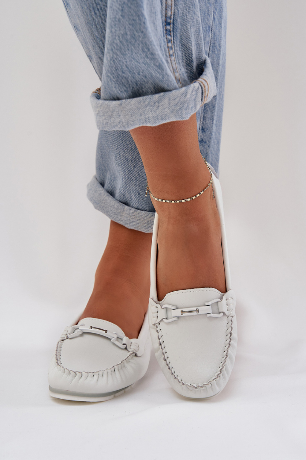 Mokasyny Model S.Barski LR51-547 White - Step in style - obrazek 3