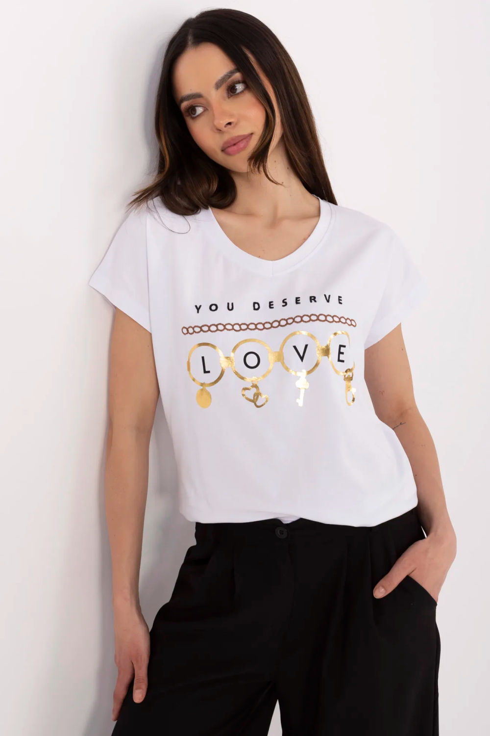Tshirt Damski Model CLM-TS-1729.86 White - Factory Price