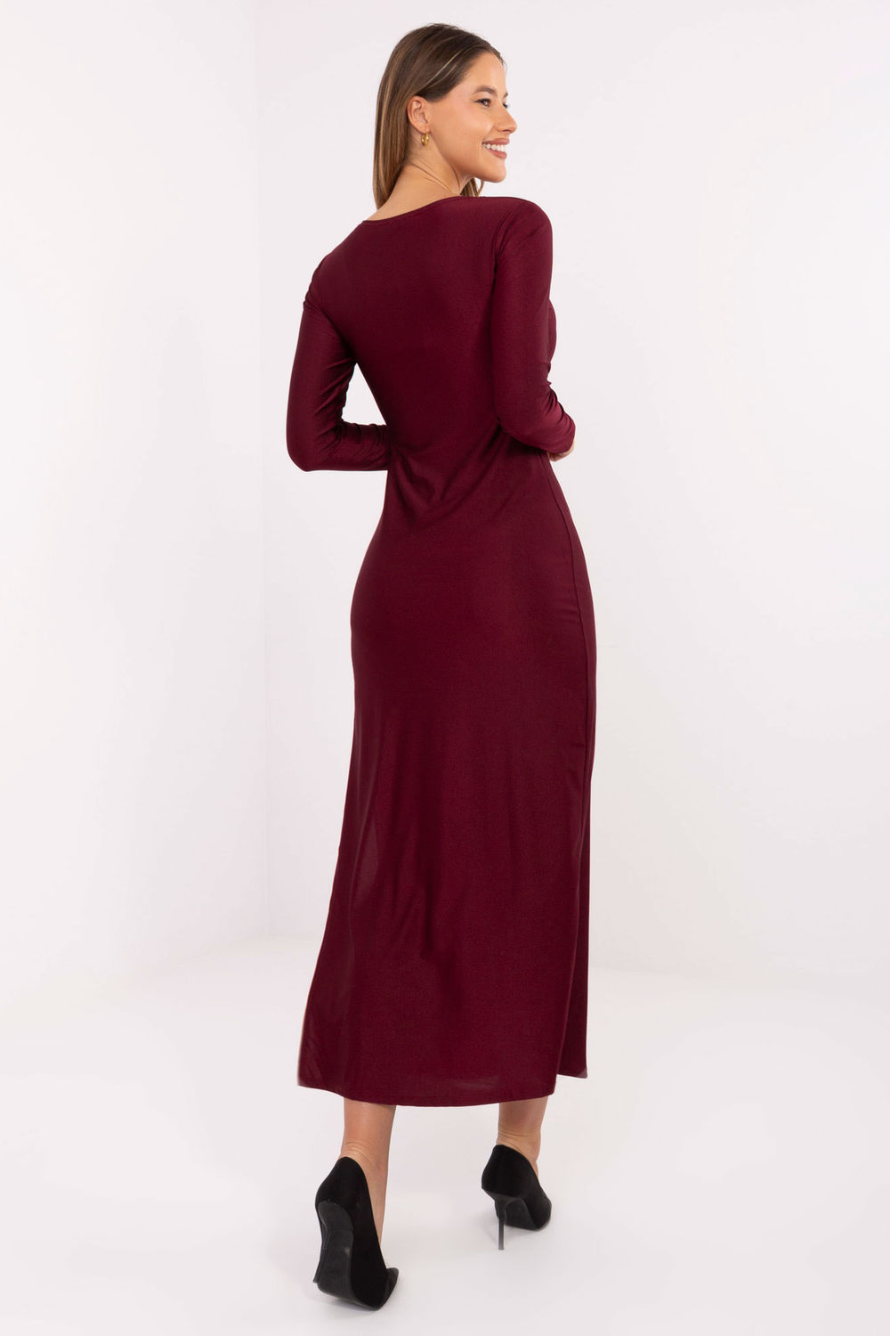 Sukienka Model IT-SK-21619.97 Bordo - Italy Moda - obrazek 3