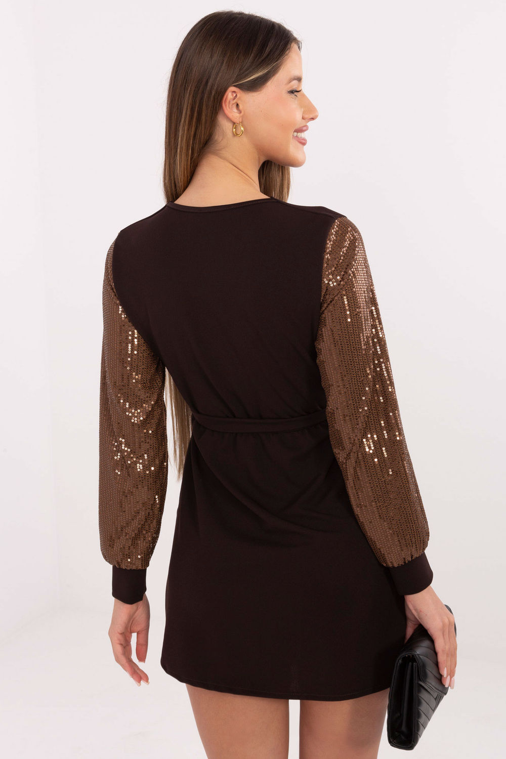 Sukienka Model MI-SK-67634.99 Dark Brown - Italy Moda - obrazek 3