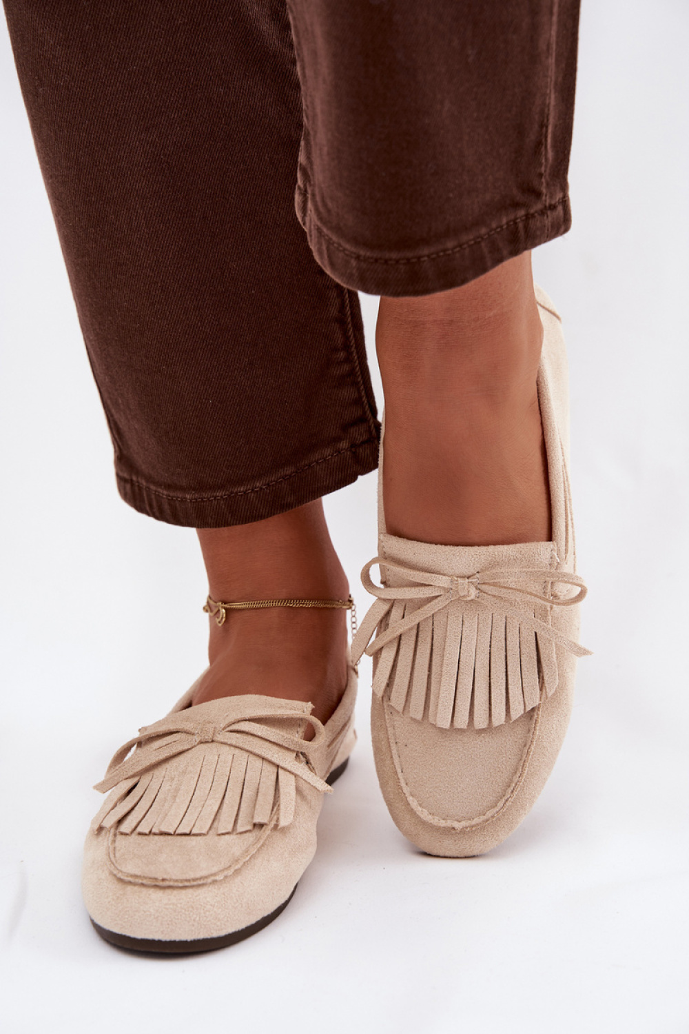 Mokasyny Model Janelisse QQ-274 Light Beige - Step in style - obrazek 3