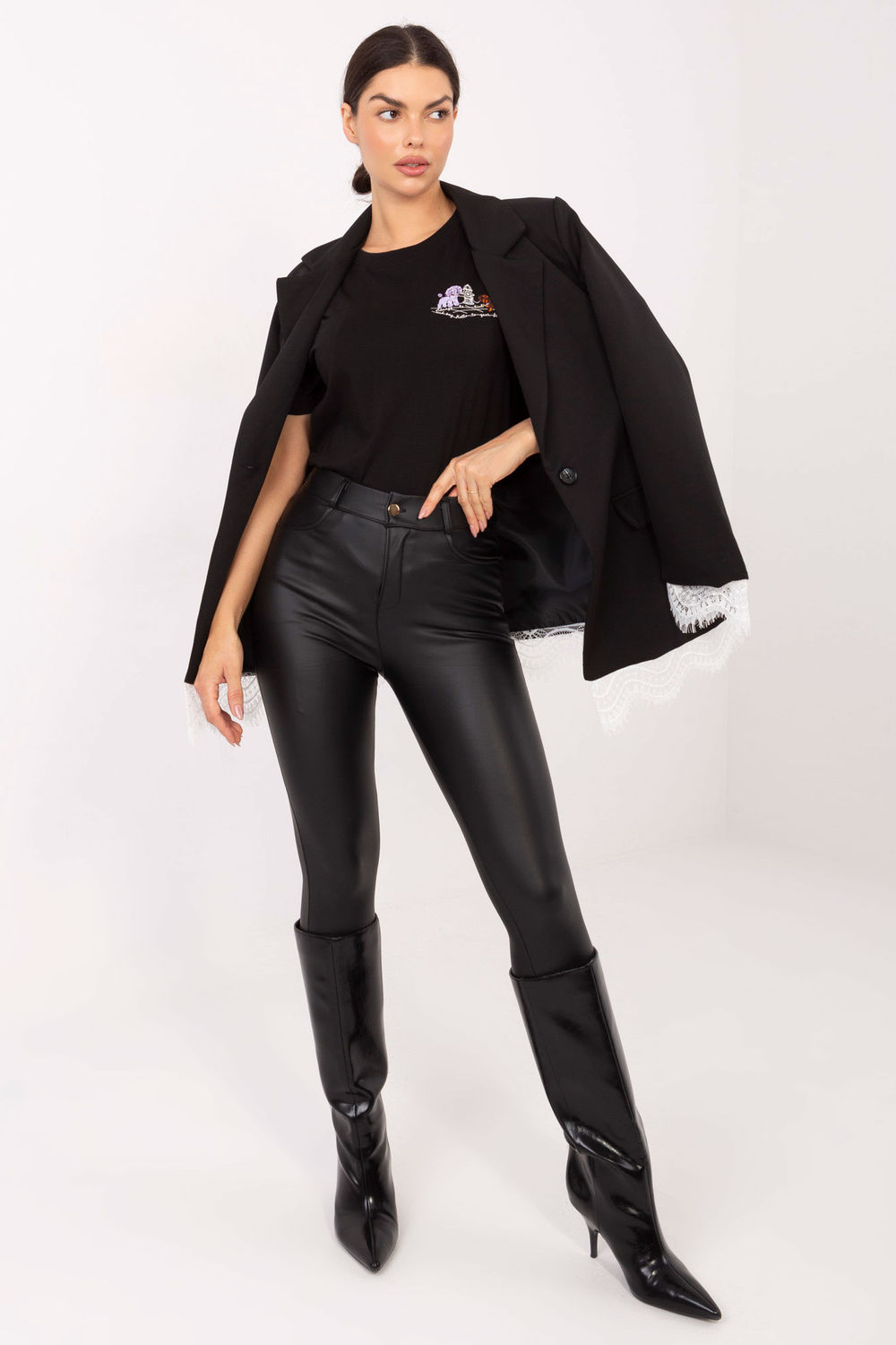 Tshirt Damski Model D12022M02844A Black - Factory Price - obrazek 2