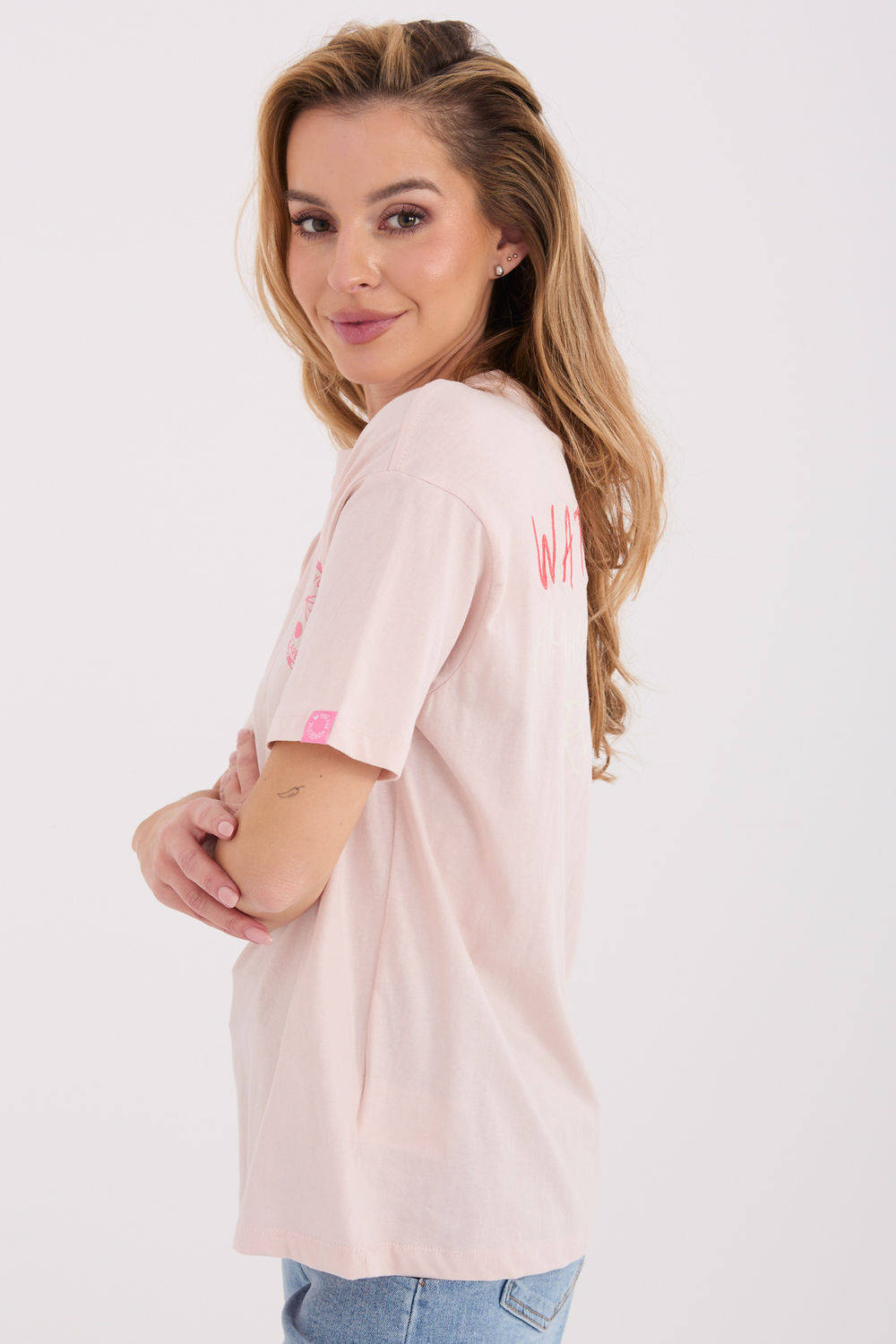 Tshirt damski Model D12022M02842A Light Pink - Factory Price - obrazek 3