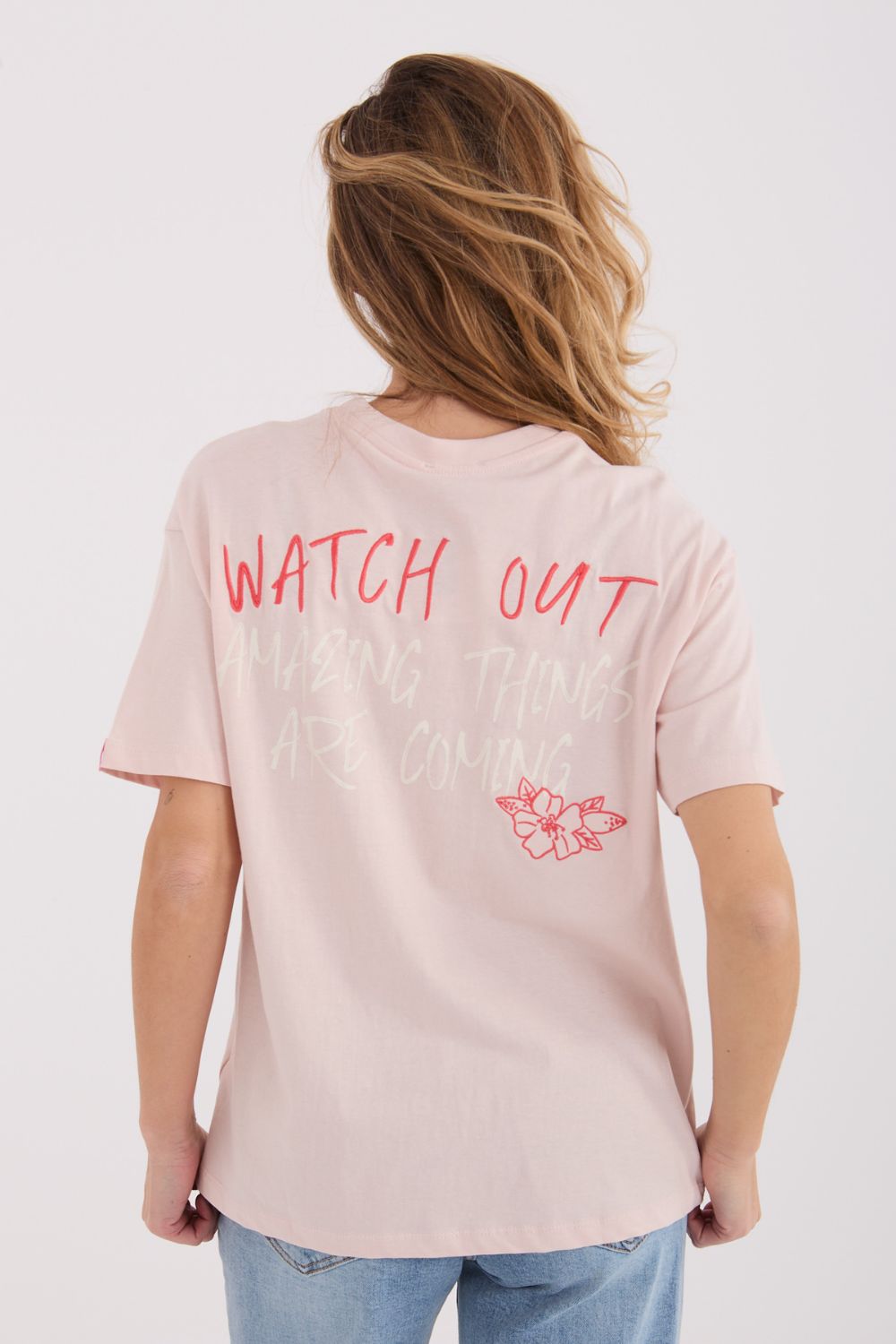 Tshirt damski Model D12022M02842A Light Pink - Factory Price - obrazek 4