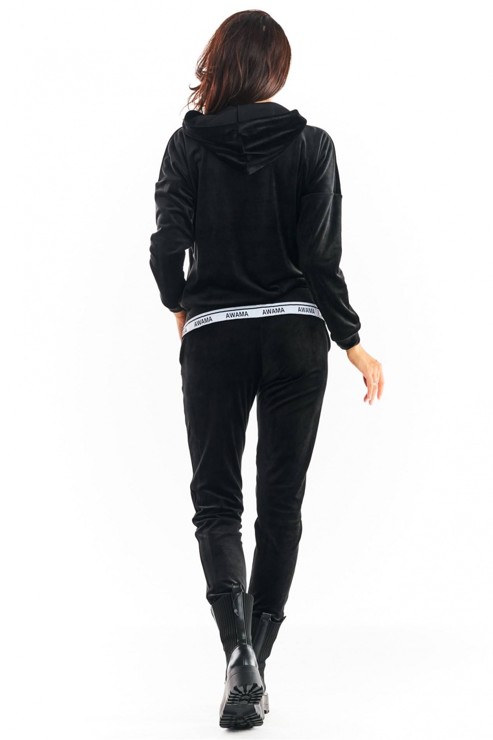 Spodnie Damskie Model A372 Black Welur - awama - obrazek 3