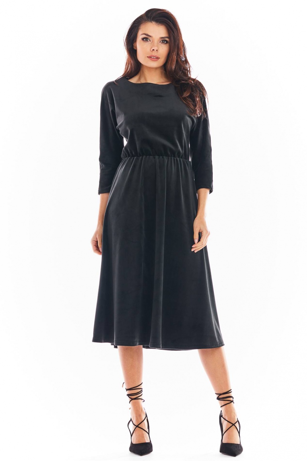 Sukienka Model A407 Welur Black - awama - obrazek 2