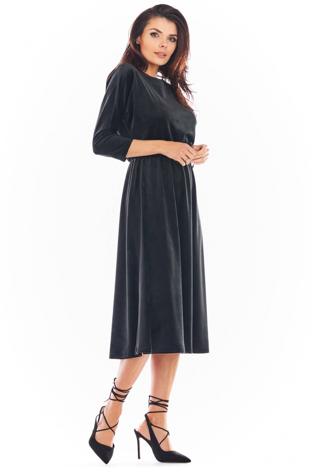 Sukienka Model A407 Welur Black - awama - obrazek 3