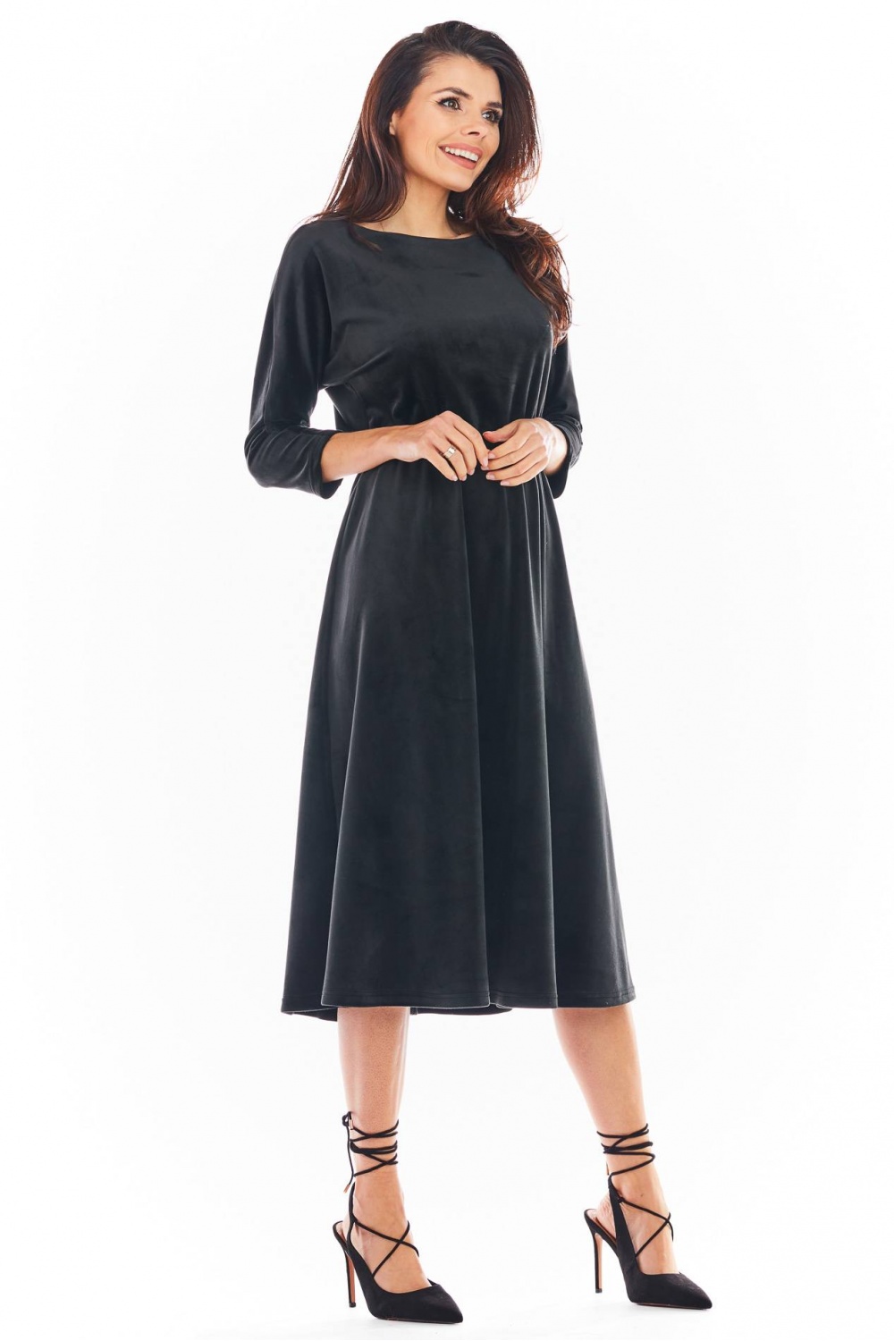 Sukienka Model A407 Welur Black - awama - obrazek 4