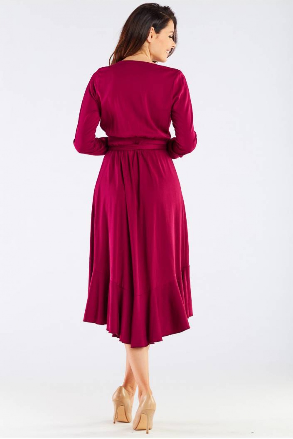 Sukienka Model A456 Bordo - awama - obrazek 3