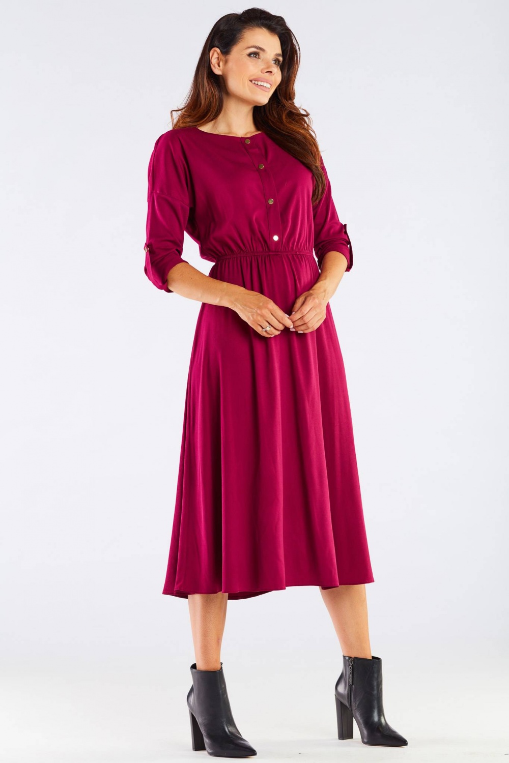 Sukienka Model A452 Bordo - awama - obrazek 2