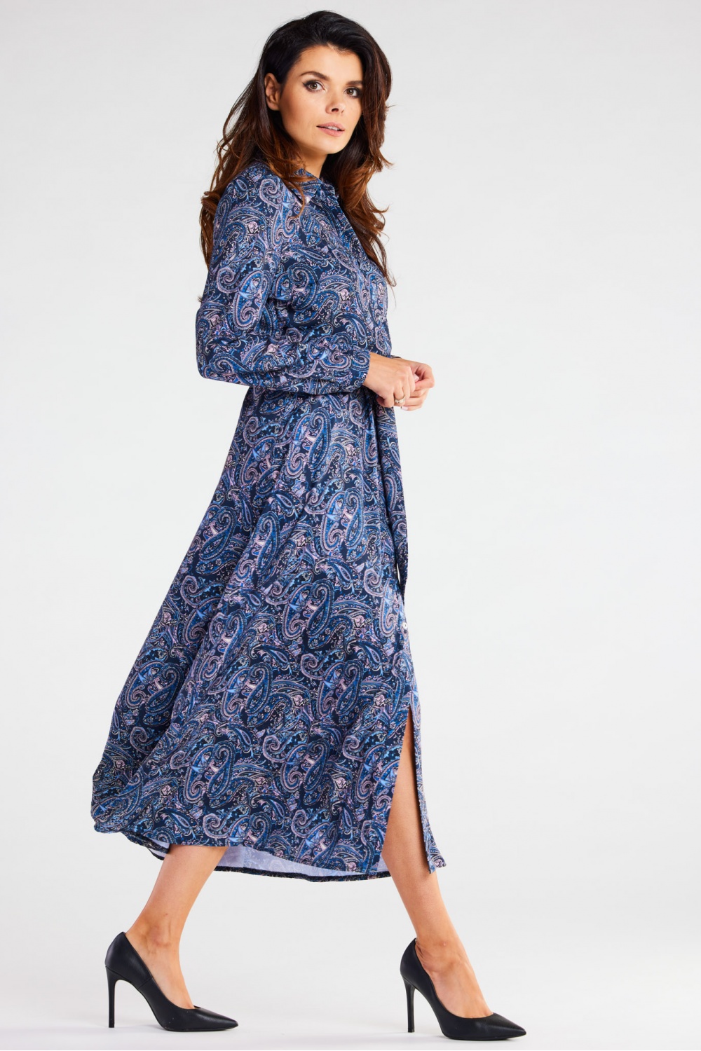 Sukienka Model A467 Navy Pattern - awama - obrazek 3