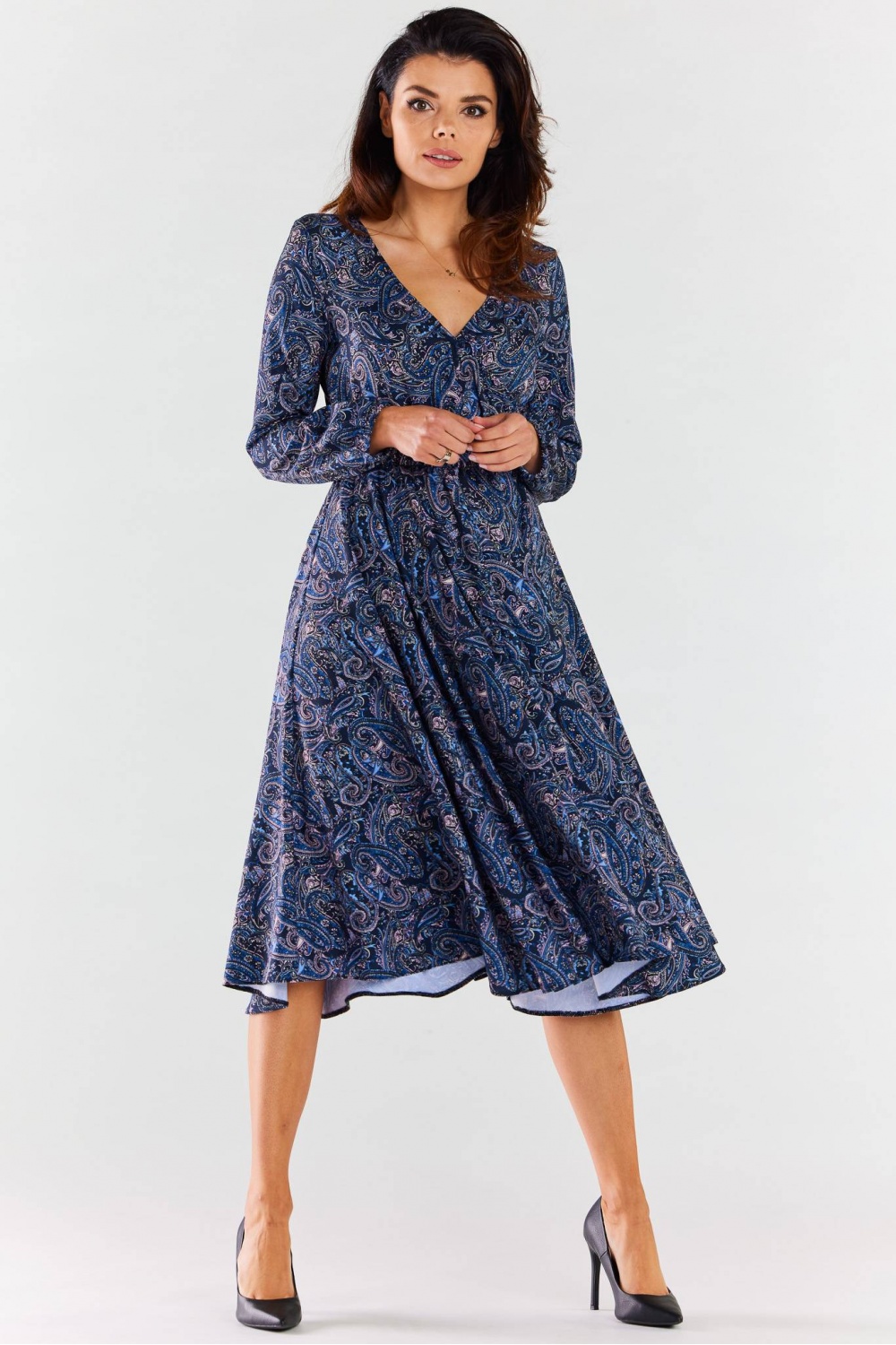 Sukienka Model A466 Navy Pattern - awama - obrazek 4